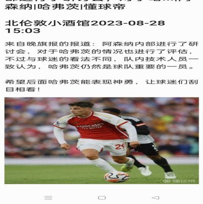 哈弗茨：14年7-1已载入史册，如今同样比分开局给了我们信心