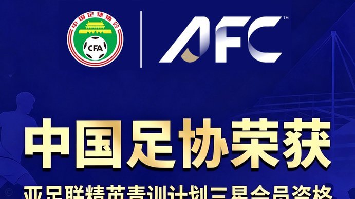 中国足协膺亚足联青训大奖