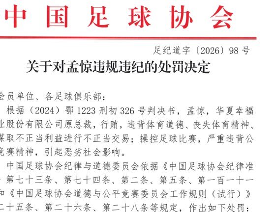 中国足协通报申思祁宏青训事件 终身禁足